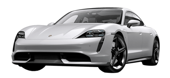 Porsche Taycan weiss Mietwagen Animation