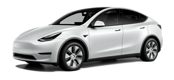 Tesla Model Y weiss Mietwagen Animation