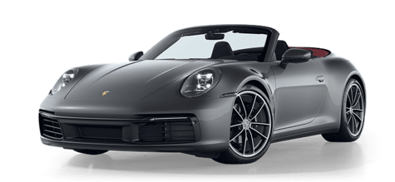 Porsche 911 Cabrio mit rotem Verdeck