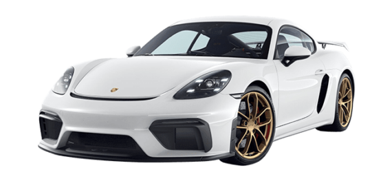 Porsche Cayman GT4 weiss Mietwagen Animation