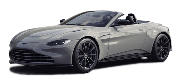 Aston Martin Vantage roadster grau Mietwagen Animation